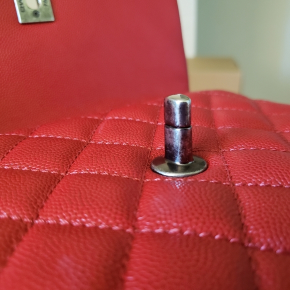 Chanel coco handle red caviar ruthenium hardware mini bag - Picture 7 of 14